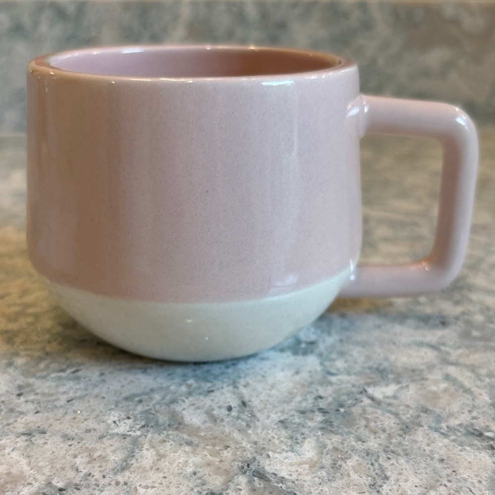 Kate Spade Saturday two tone blush pink & ivory ceramic mug